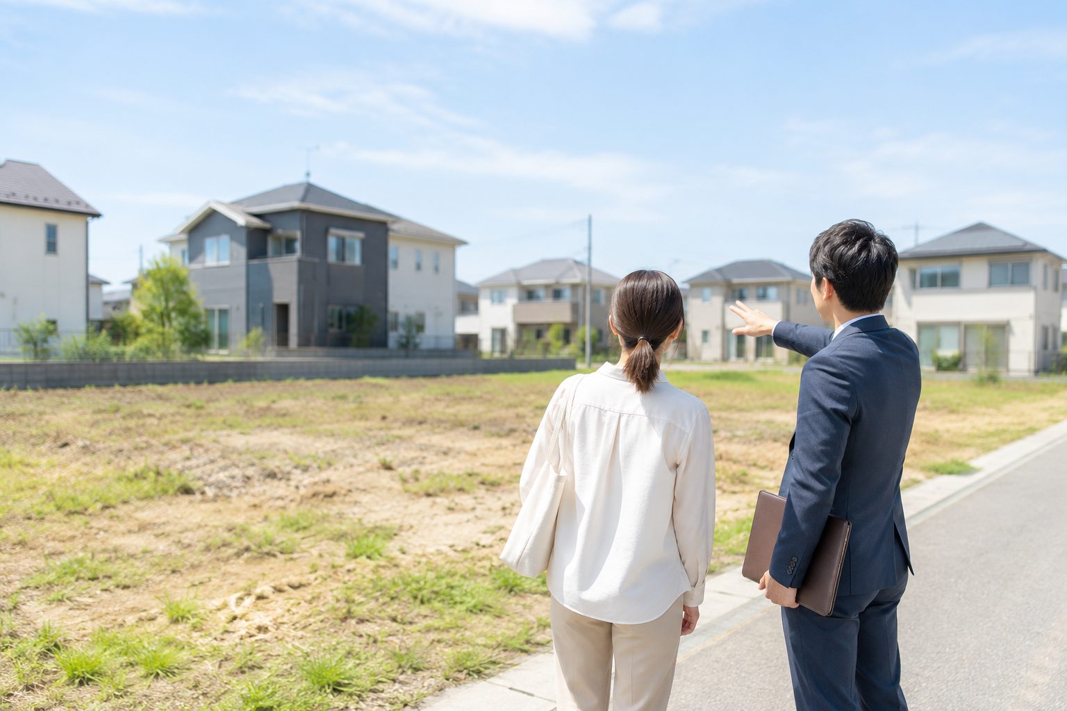 土地探し・現地確認の相談風景